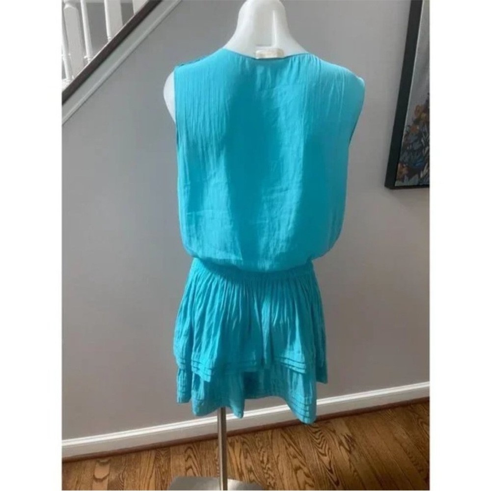 Ramy Brook Raquel Tiered Ruffle Mini Dress in Turquoise Pool Blue Small NWOT - Picture 5 of 11
